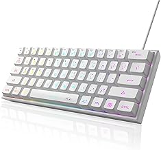 MageGee 60% Gaming Keyboard,Waterproof Ultra-Compact Mini 61 Keys Keyboard RGB Backlit Portable Computer Keyboard for Mac Windows Laptop Xbox PS PC (White)