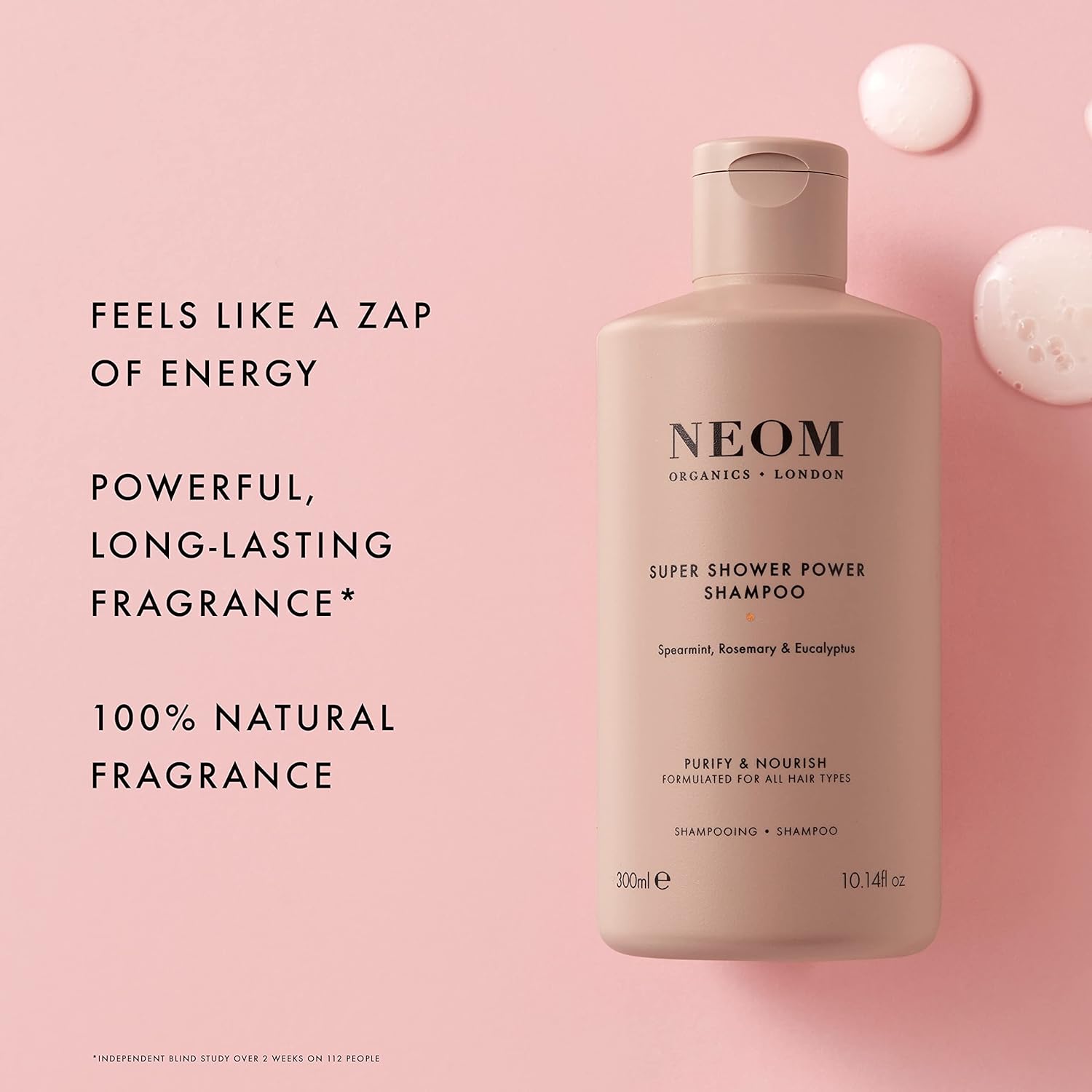 NEOM- Super Shower Power Natural Shampoo, 300ml | Purifying Cleanser | Spearmint, Rosemary & Eucalyptus | For All Hair Types | Vegan-3