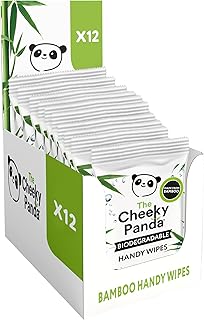 The Cheeky Panda Bamboo Hand Wipes | 12 Packs of 12 Travel Wipes | 100% Plastic Free and Biodegradable Wet Wipes