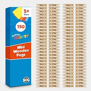 150pk Mini Wooden Pegs for Photos & Craft | 2.5cm Small Pegs Hanging Photo, Card Pegs, Photo Pegs Picture Pegs, Tiny Wooden Pegs, Small Wooden Pegs, Mini Pegs for Photo Clips Craft Pegs