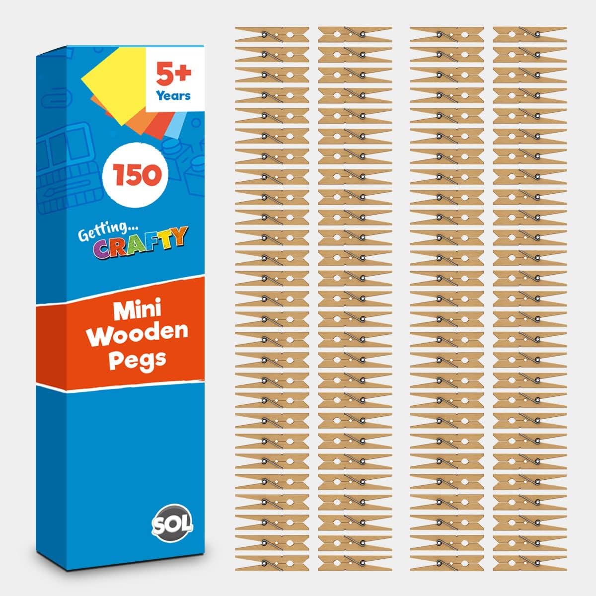 150pk Mini Wooden Pegs for Photos & Craft | 2.5cm Small Pegs Hanging Photo, Card Pegs, Photo Pegs Picture Pegs, Tiny Wooden Pegs, Small Wooden Pegs, Mini Pegs for Photo Clips Craft Pegs-0