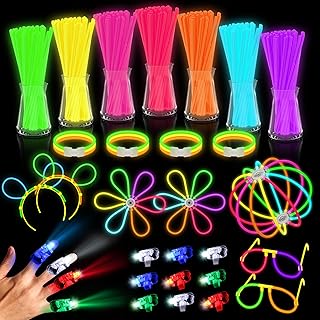 Christmas Ultra Bright 224 Piece Luminous Stick Party Bag, Children's Neon Luminous Stick Party Set, Night Light Party Supplies With Luminous Bracelet Connector, Glasses, Party Decoration Flowers