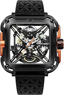 CIGA Design Automatic Mechanical Watch - X Series SUV Wristwatch for Men and Women Skeleton Style Stainless Steel Sapphire Glass with Nylon & Silicone Straps