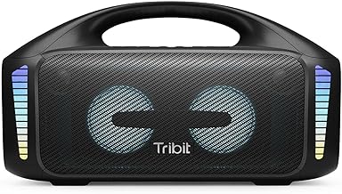 Tribit Bluetooth Speaker StormBox Blast,Portable Speaker 90W Loud Stereo Sound with XBass LED Light Show Bluetooth 5.3,IPX7 Waterproof Speaker, PowerBank,TWS,Custom EQ,30H Playtime for Outdoor Party