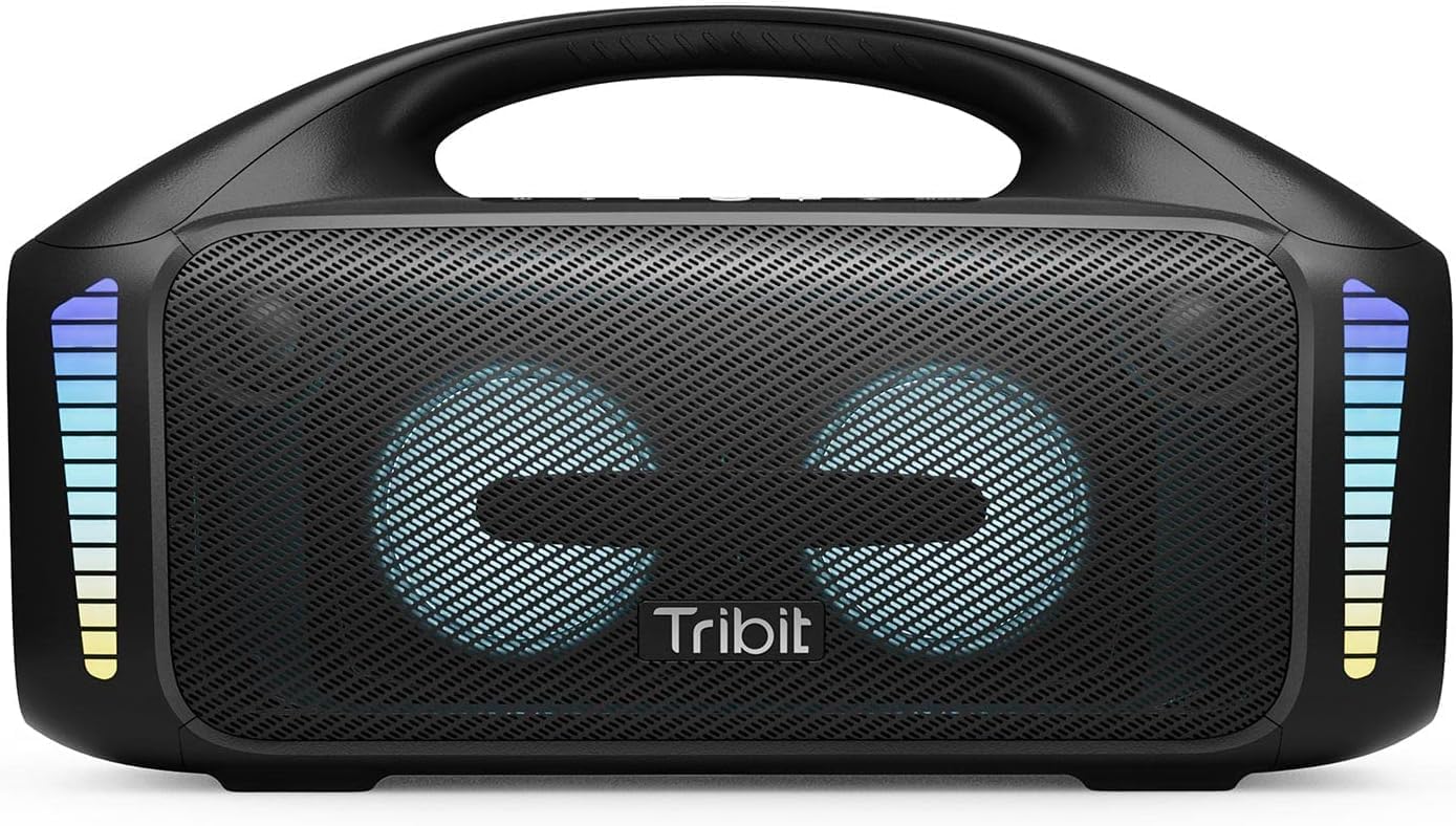 Tribit Bluetooth Speaker StormBox Blast,Portable Speaker 90W Loud Stereo Sound with XBass LED Light Show Bluetooth 5.3,IPX7 Waterproof Speaker, PowerBank,TWS,Custom EQ,30H Playtime for Outdoor Party-0