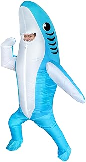 FXICH Inflatable Costume Adult shark costume- Funny Dress Party Costume for Adult Halloween blue (inflatable shark costume blue)