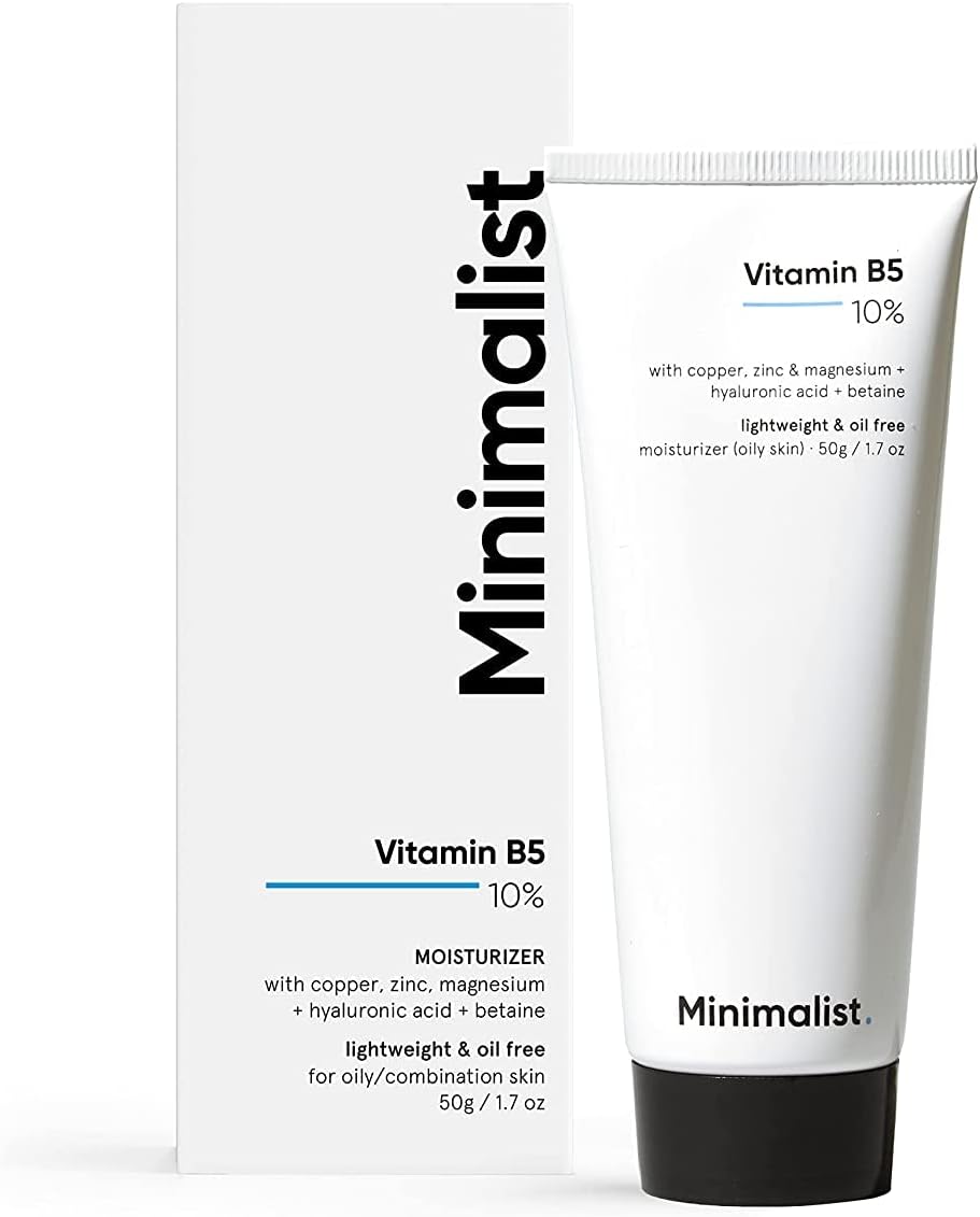 Minimalist Vitamin B5 10% Oil Free Fast Absorbing Lightweight Face Moisturizer Gel For Oily & Acne Prone Skin, 50 g (Pack of 1)-0