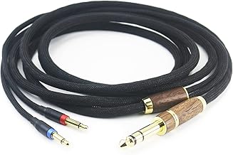 HansnBy 6N OCC Copper Silver Plated Upgrade Audio Cable Walnut Wood Shell Compatible with Denon AH-D600, AH-D7200, AH-D7100, AH-D9200, AH-D5200, Focal Elear Headphone 3.5mm Male