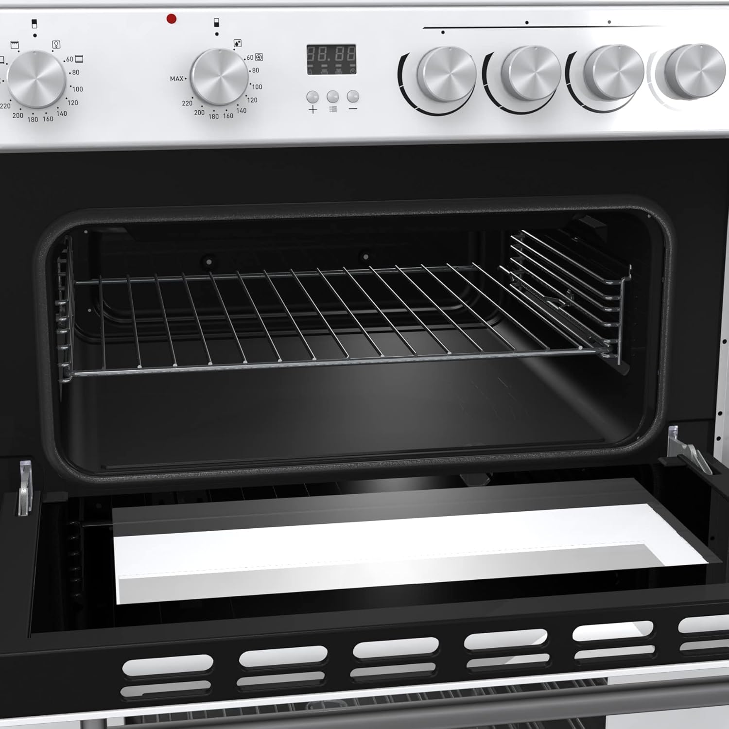 Hisense HDE3211BWUK 60cm Electric Cooker with Ceramic Hob-White A Rated Double Oven - White-11