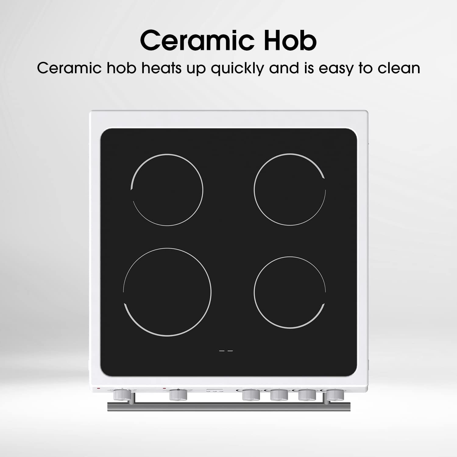 Hisense HDE3211BWUK 60cm Electric Cooker with Ceramic Hob-White A Rated Double Oven - White-7