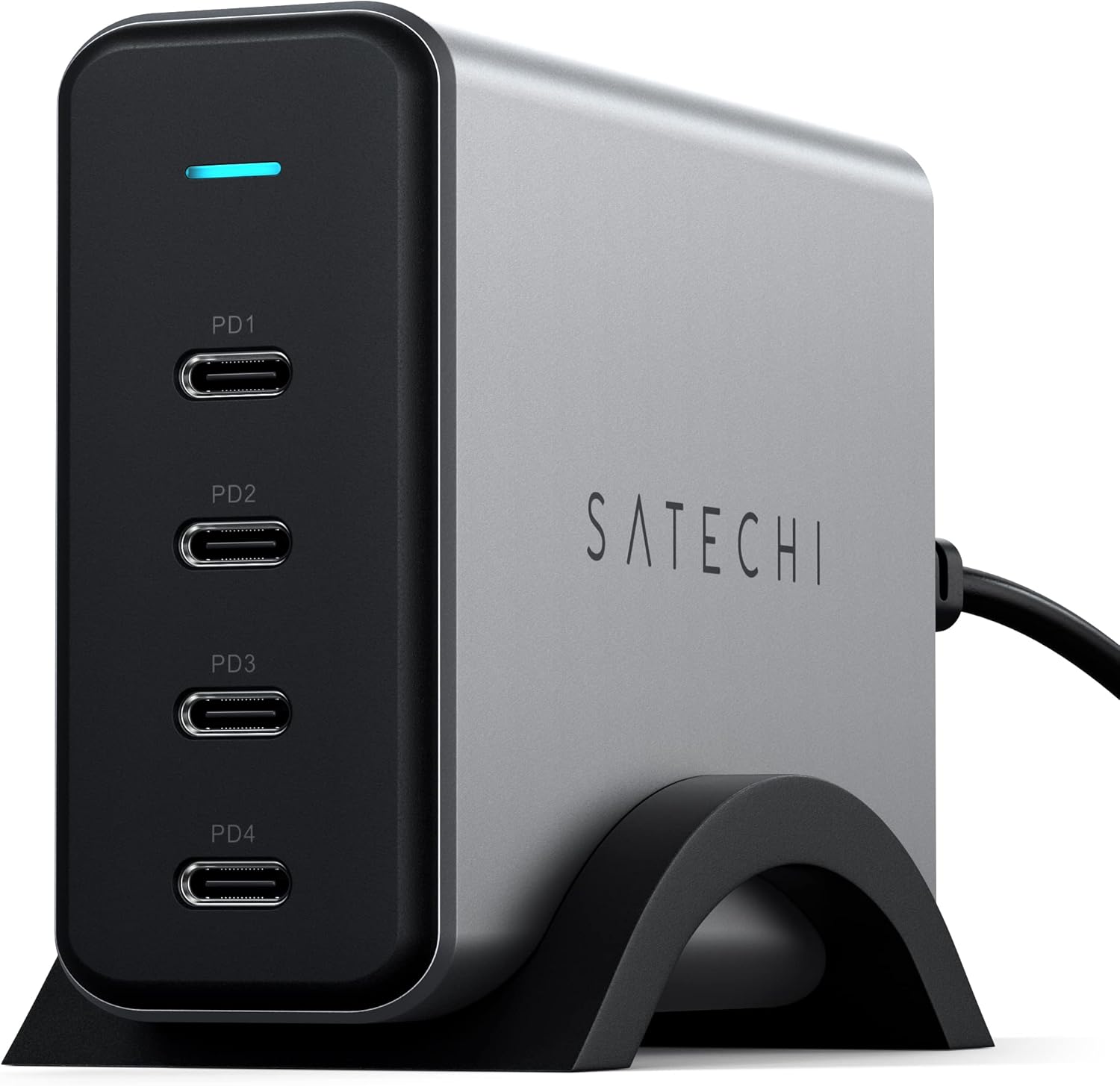 SATECHI 165W USB C 4-Port PD GaN Charger – Compatible with 2022 MacBook Pro/Air M2, 2021 MacBook Pro M1 Pro & Max, 2021 iPad Pro M1, iPhone 16/16 Pro, 15 Pro Max/15 Plus (UK Plug)-1