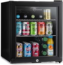 Subcold Super50 LED – Mini Fridge Black | 50L Beer, Wine & Drinks Fridge | LED Light + Lock & Key | Energy Efficient (Black)