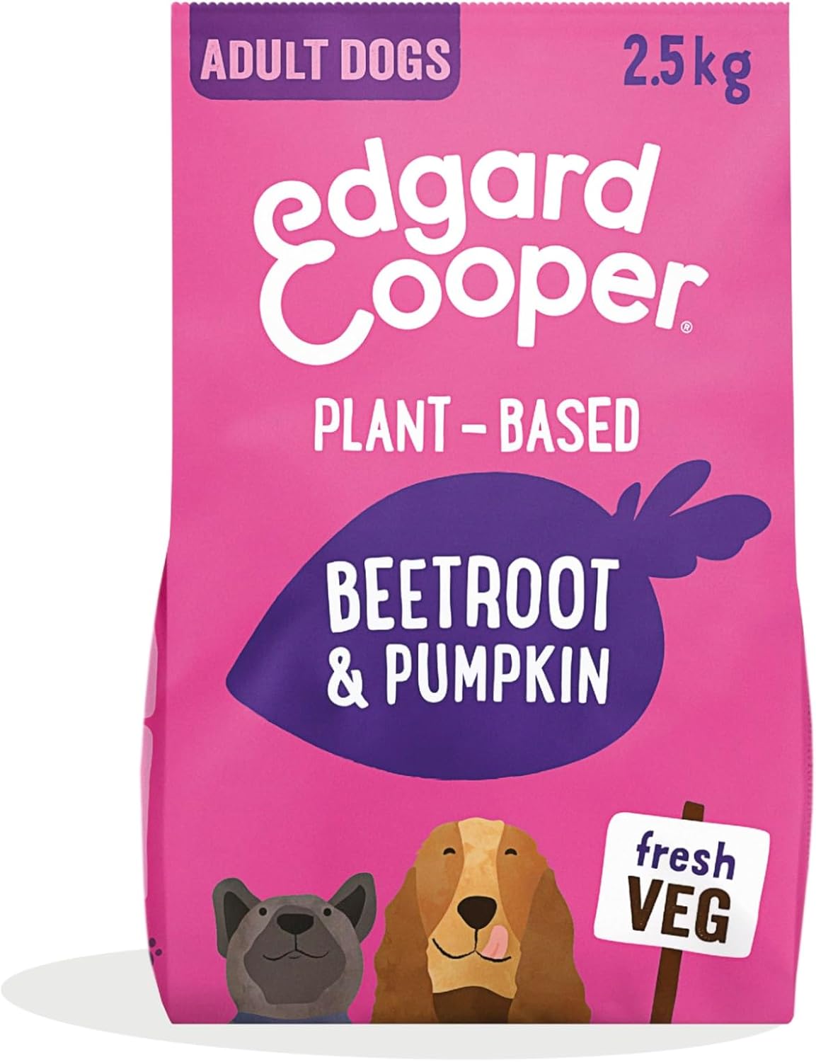 Edgard Cooper Plant Based Dog Food for Adult Dogs - Beetroot & Pumpkin, 2.5kg - Made with Deliciously Ella, Vegan Protein, Natural Ingredients, & Non GMO, Better for the Planet-0