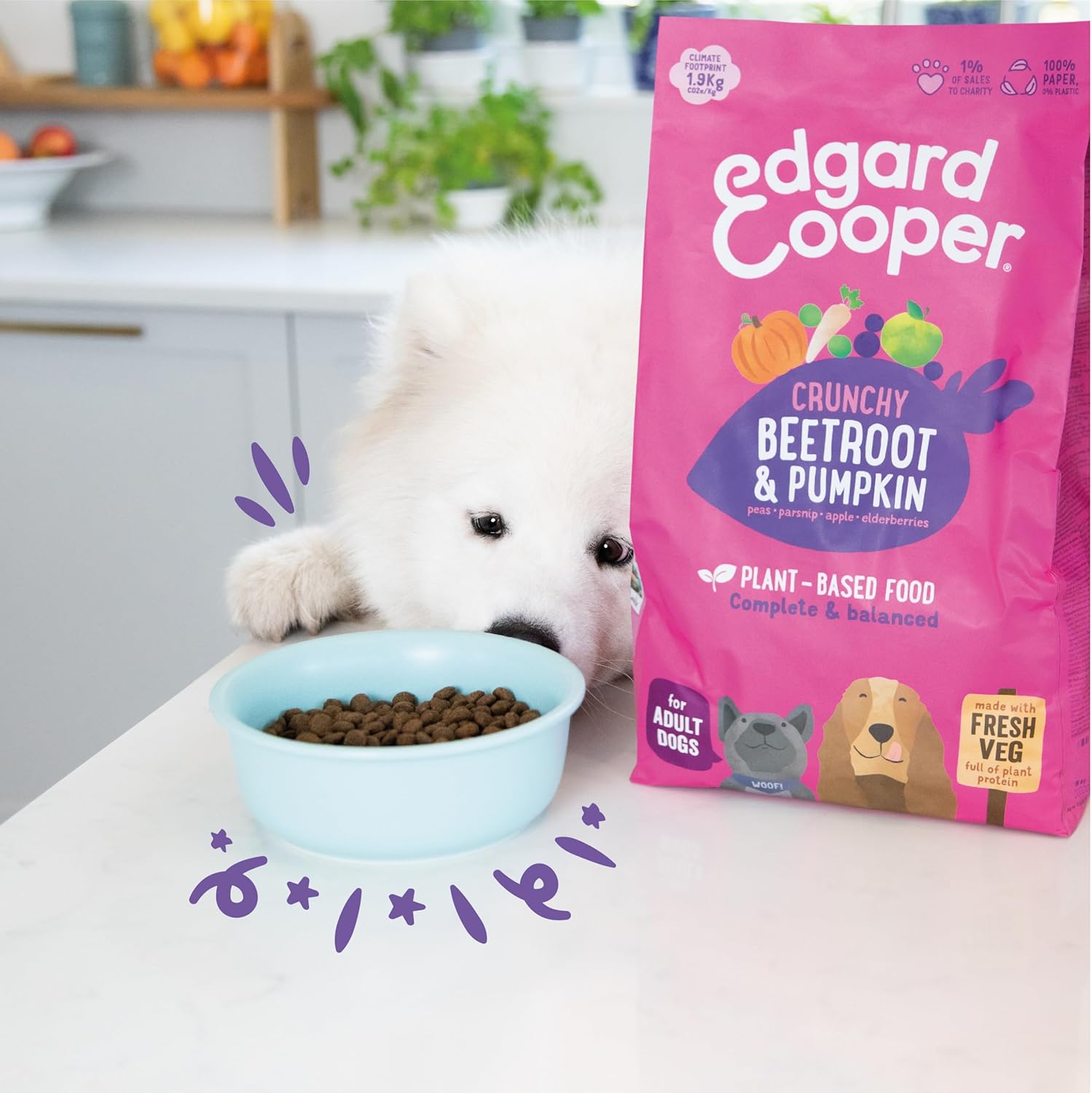 Edgard Cooper Plant Based Dog Food for Adult Dogs - Beetroot & Pumpkin, 2.5kg - Made with Deliciously Ella, Vegan Protein, Natural Ingredients, & Non GMO, Better for the Planet-5