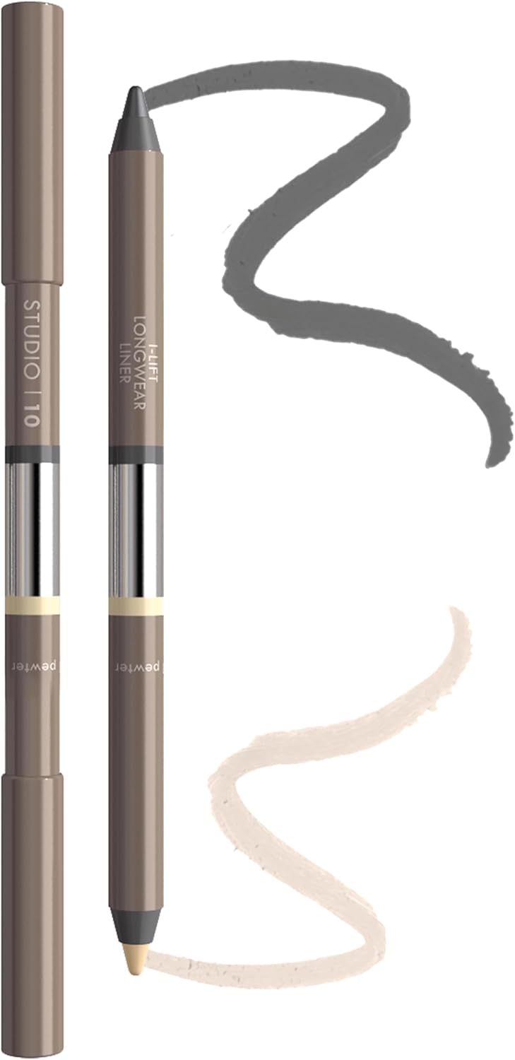 Studio 10 l-Lift Longwear Eyeliner - High Pigment, Smudge Proof Eyeliner Pencil - 3-in-1 Liner, Brightener & Shadow Eye Pencil - Best Eyeliner for Older Skin (Shade - Pewter)-0