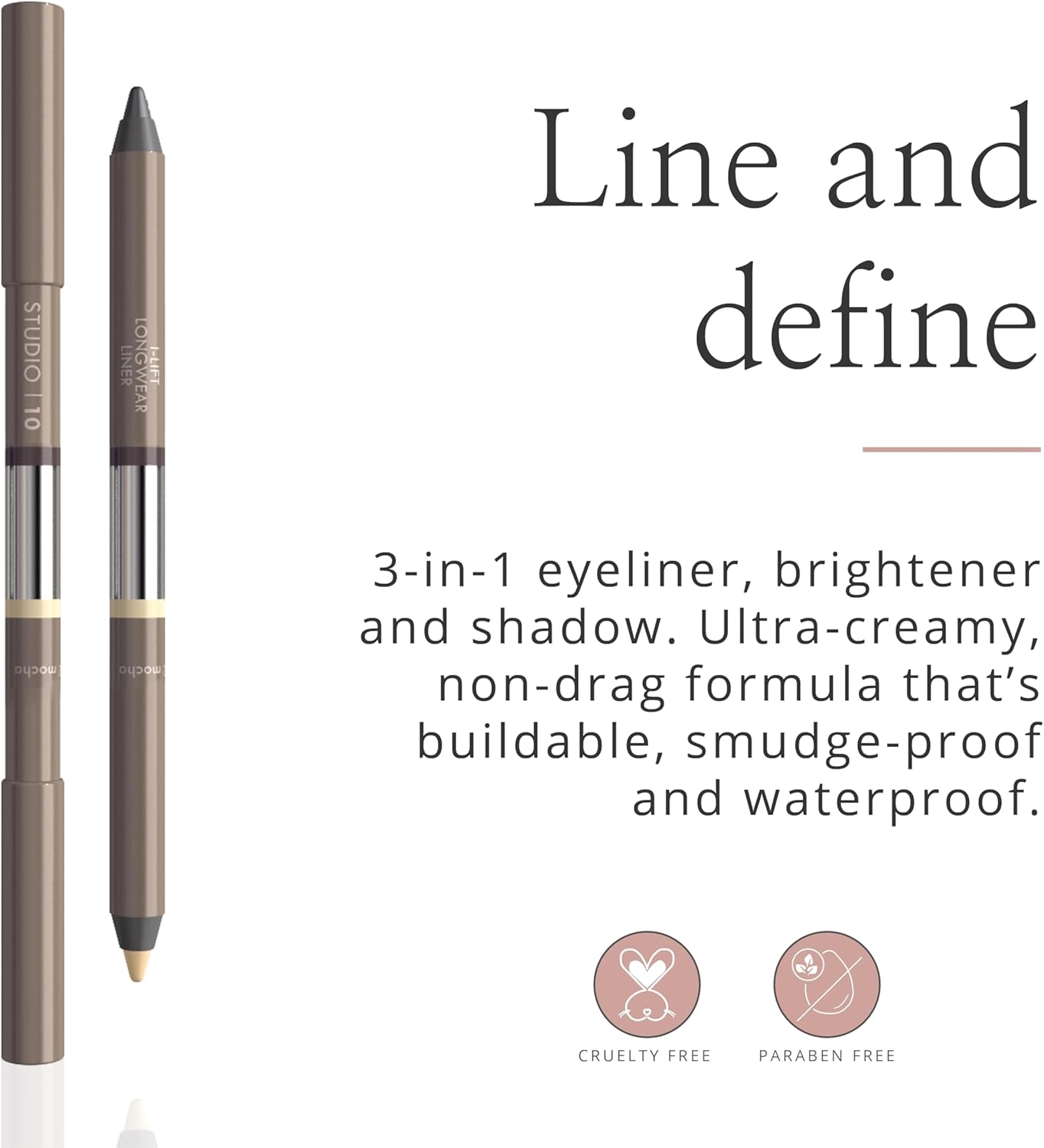 Studio 10 l-Lift Longwear Eyeliner - High Pigment, Smudge Proof Eyeliner Pencil - 3-in-1 Liner, Brightener & Shadow Eye Pencil - Best Eyeliner for Older Skin (Shade - Pewter)-1