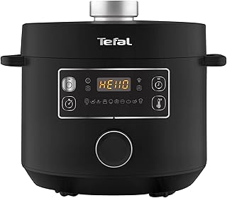 Tefal Turbo Cuisine Electric Pressure Cooker, 10 Programmes inc. stew, steam, bake, slow cooker, Rice cooker, 4.8L, 1000 W, Plastic, Black, CY754840