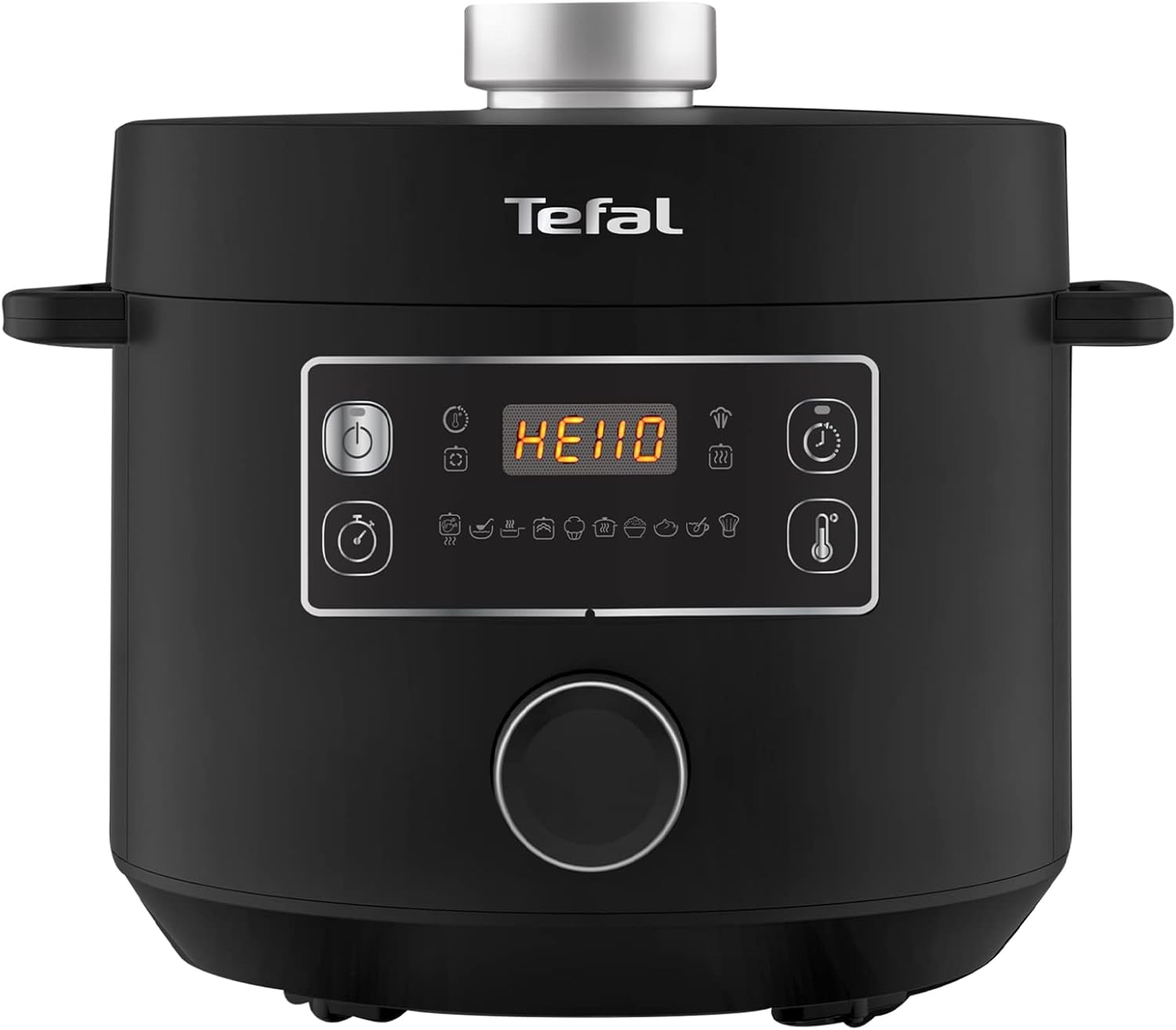 Tefal Turbo Cuisine Electric Pressure Cooker, 10 Programmes inc. stew, steam, bake, slow cooker, Rice cooker, 4.8L, 1000 W, Plastic, Black, CY754840-0