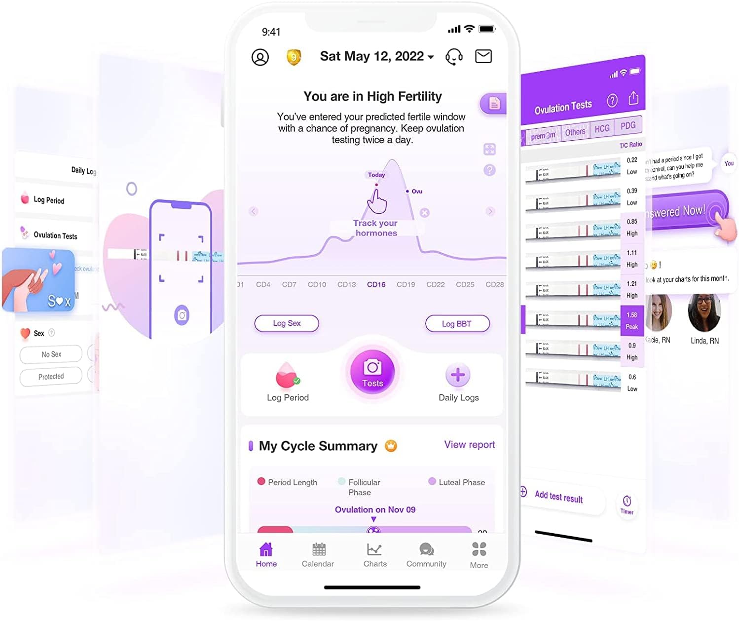 Ovulation Fertility Test Predictor Kit: Easy@Home 20 LH + 5 HCG Strips Accurate Fertility Test for Women Ovulation Monitor - Powered by Premom Ovulation Tracker App-4