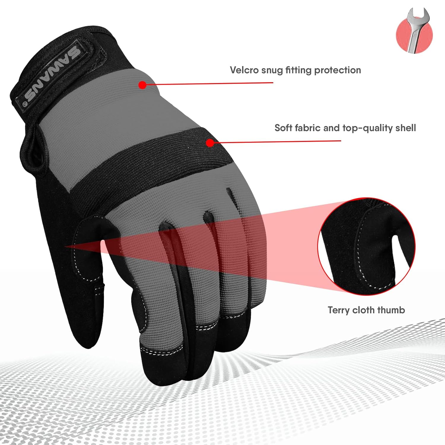 Safety Work Gloves Gardening Working Gloves Mens Women Mechanic Construction Utility Flexible Padded Palm Protection Touch Screen Breathable Builder Multi-Functional (XL, Black/Grey)-2