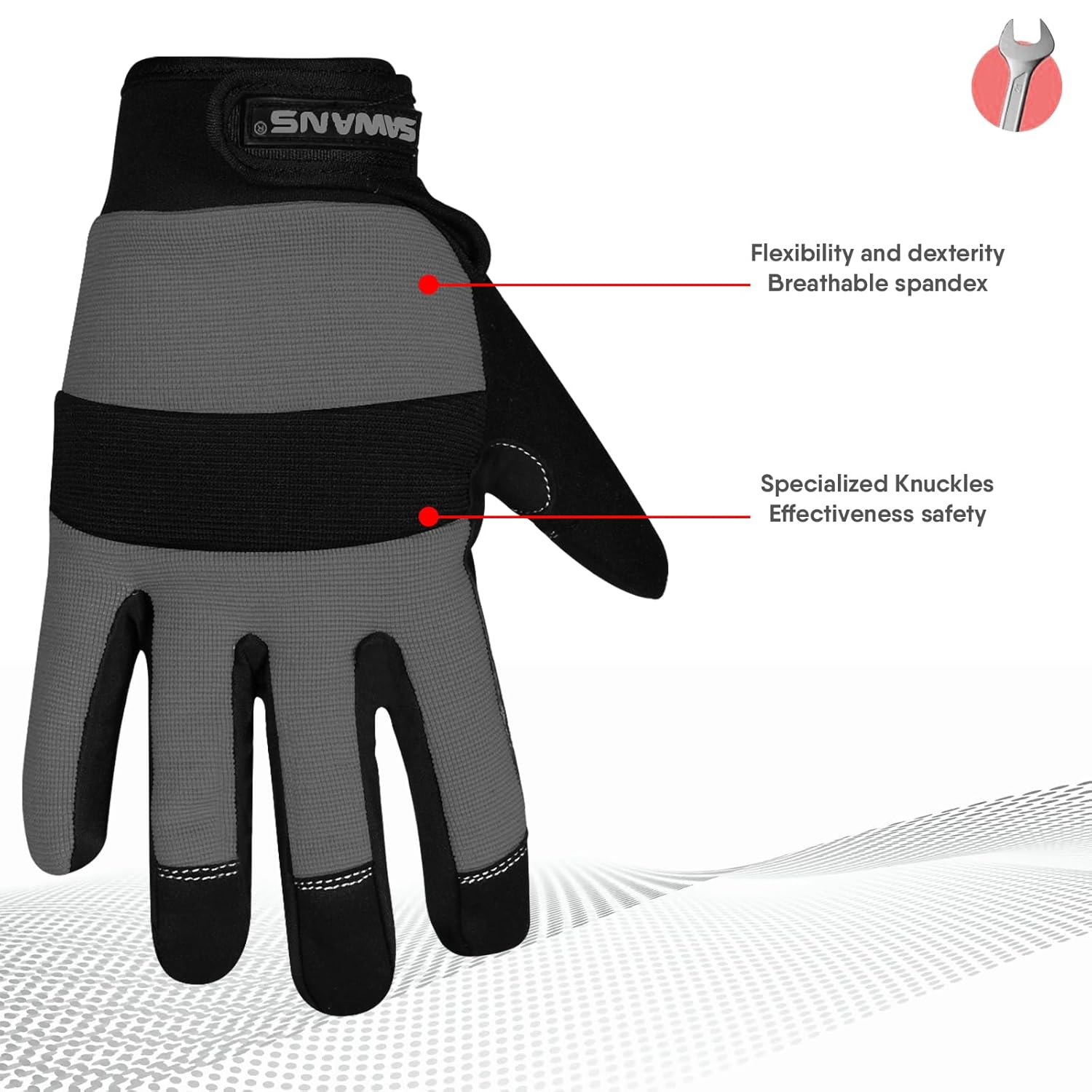 Safety Work Gloves Gardening Working Gloves Mens Women Mechanic Construction Utility Flexible Padded Palm Protection Touch Screen Breathable Builder Multi-Functional (XL, Black/Grey)-4