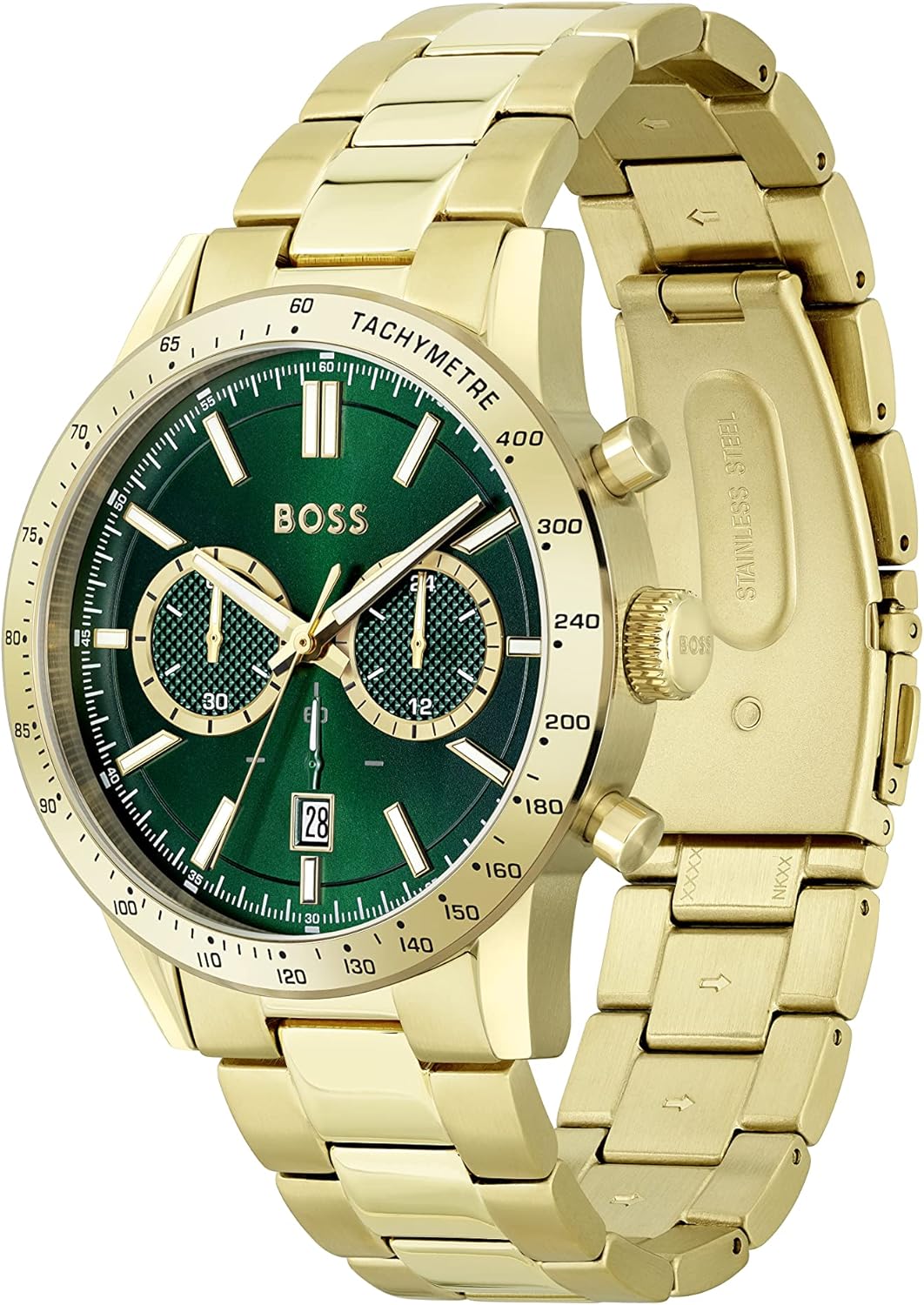 BOSS Chronograph Quartz Watch for Men with Gold Colored Stainless Steel Bracelet - 1513923-1