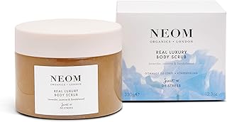 NEOM- Real Luxury Body Scrub | Luxury Body Scrub | Lavender & Sandalwood | 100% Natural Fragrance | Scent to De-Stress | Organic Vegan Hydrating Body Scrub