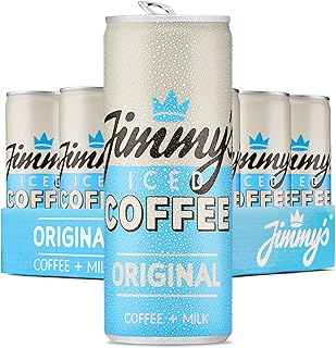 Jimmy's Iced Coffee Original SlimCan 12 x 250ml (Pack of 12) Refreshing Ready-to-drink Iced Latte Tins