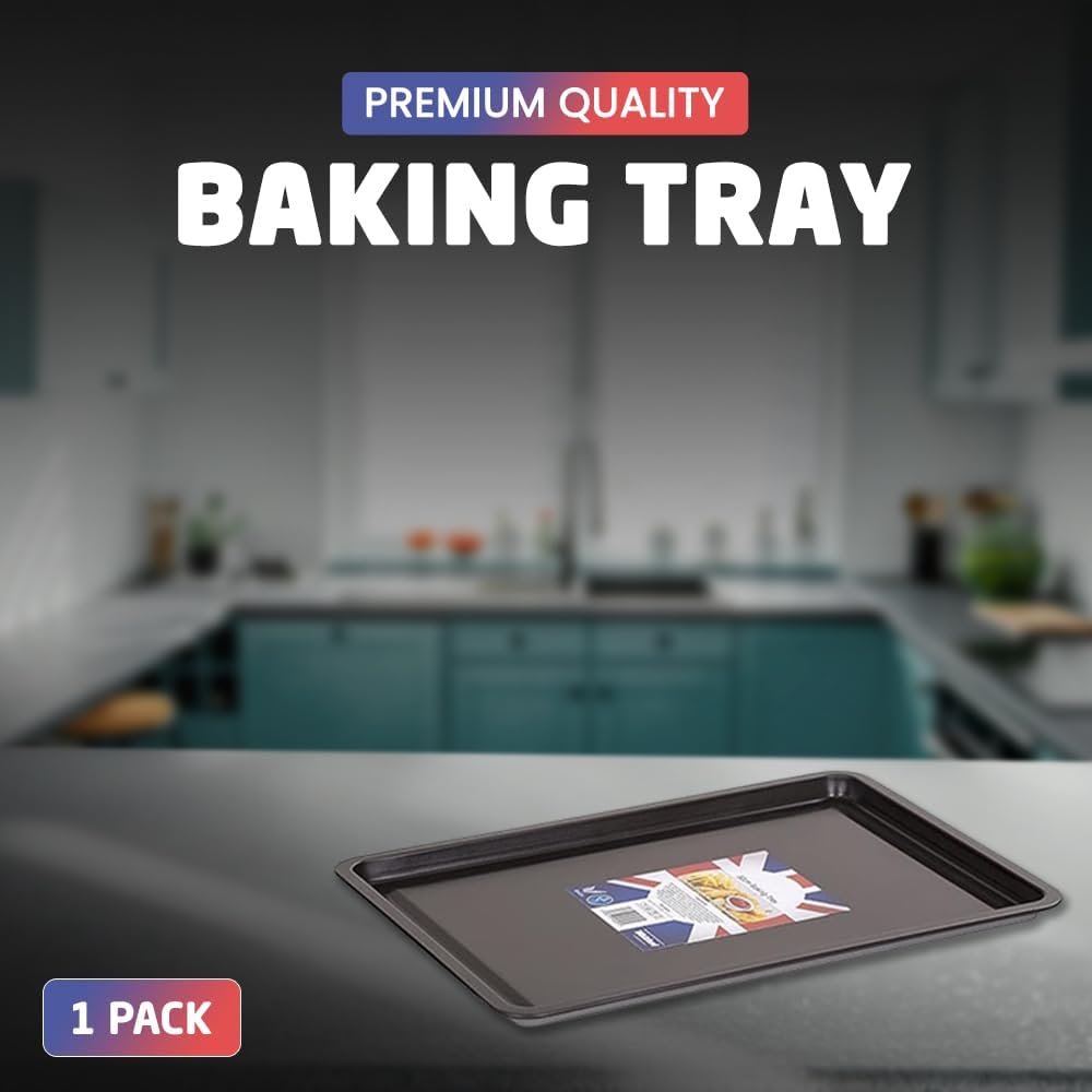 1ABOVE Essentials Medium Baking/Oven Tray, Premium Quality, Easy to Clean with Non-Stick Coating-2