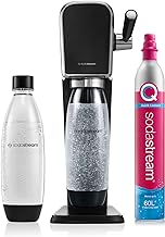 SodaStream Art Sparkling Water Maker, Sparkling Water Machine & 1 L Fizzy Water Bottle, Retro Drinks Maker w. BPA-Free Water Bottle & 60 L Co2 Gas, Safe Home Carbonated Water & Quick Connect - Black