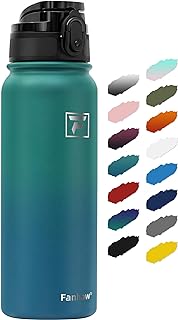 Fanhaw 600 ml Insulated Stainless Steel Water Bottle with 1 Lid (Chug Lid) - for Kids, Women, Men | Leak & Sweat Proof with Anti-Dust Lid (Green Blue)