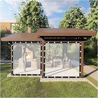 WBBML Waterproof Side Panels with Grommets 0.12mm Garden Gazebos Curtain PVC Plastic Partition Screen, Customizable (Color : Clear, Size : 2.5x2m)