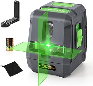 Enventor Laser Level, 25M/82ft Green Beam Cross Line Laser Level, Laser Levels Self Leveling with 2 Lines Horizontal/Vertical, 2 Mode Manual/Self-Leveling, IP54, 360° Magnetic Bracket, 2 xAA Batteries