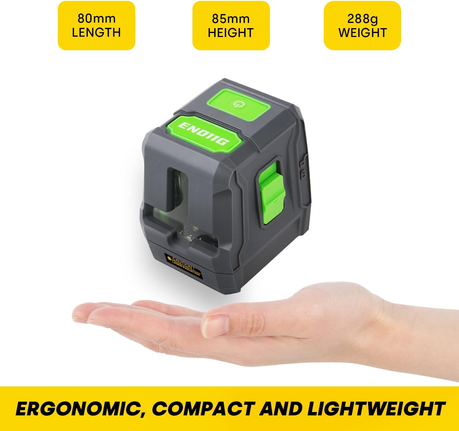 Enventor Laser Level, 25M/82ft Green Beam Cross Line Laser Level, Laser Levels Self Leveling with 2 Lines Horizontal/Vertical, 2 Mode Manual/Self-Leveling, IP54, 360° Magnetic Bracket, 2 xAA Batteries-3