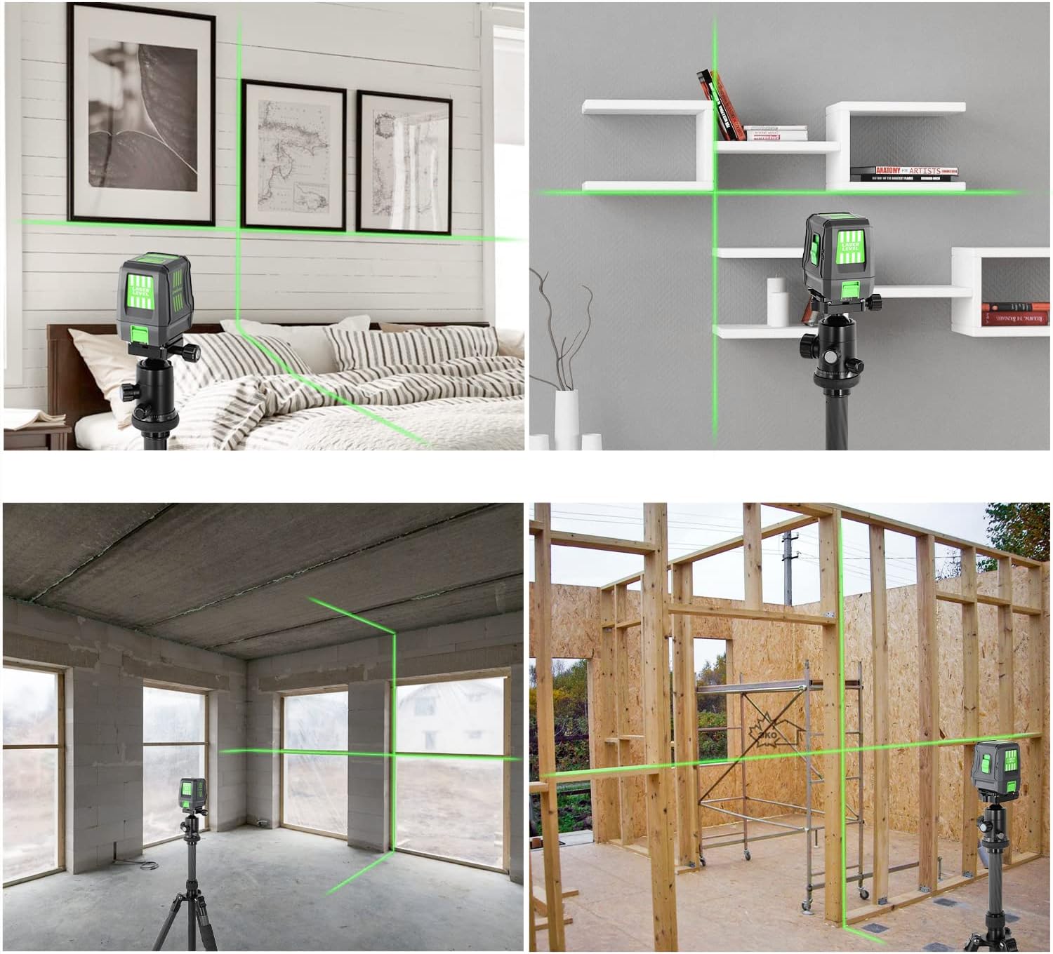 Enventor Laser Level, 25M/82ft Green Beam Cross Line Laser Level, Laser Levels Self Leveling with 2 Lines Horizontal/Vertical, 2 Mode Manual/Self-Leveling, IP54, 360° Magnetic Bracket, 2 xAA Batteries-6