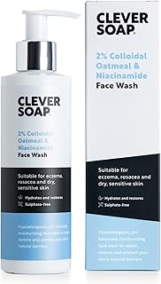 Clever Soap 2% Colloidal Oatmeal & Niacinamide Face Wash - Gentle, Hydrating Facial Cleanser - Suitable For Eczema, Rosacea, Psoriasis & Dry, Sensitive Skin - Daily Skincare For Women & Men