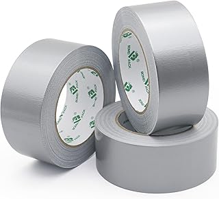 BOMEI PACK Reinforced Duct Repair Tape,Gaffer Tape,3 Rolls 48mm x 32m Silver Waterproof Premium Sticky Heavy Duty Tape for Repairing,Sealing,Bundling,Office Home Strapping