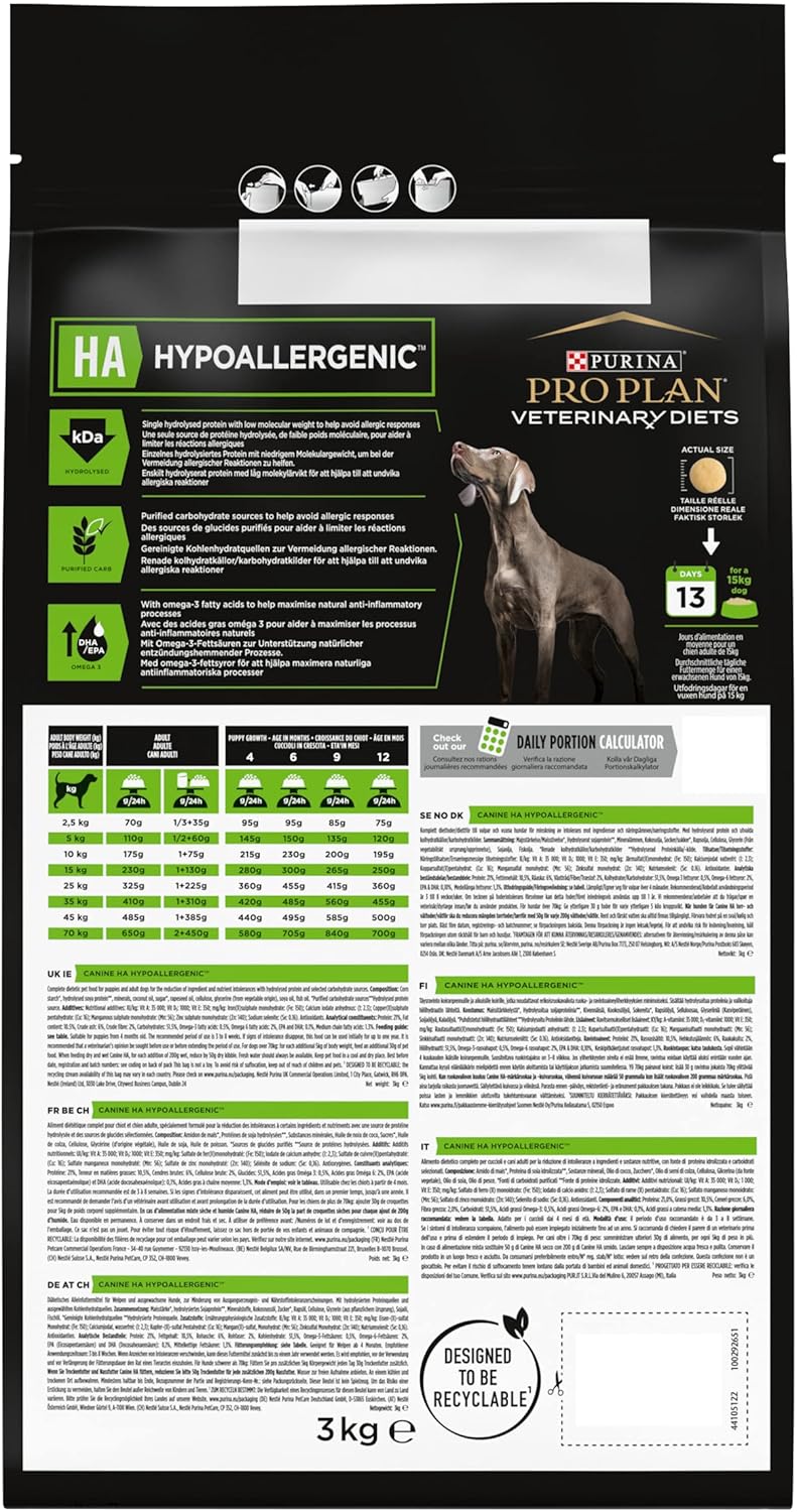 PRO PLAN VETERINARY DIETS HA Hypoallergenic Dry Dog Food 3kg-2