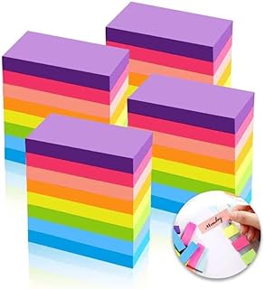 Sticky Notes, 1600 Sheets 8 Colors Self Sticky Notes Pad, Colour Sticky Notes, Bright Post Stickies for Office Home School Meeting Super Sticky Notes(76mm x 26mm)