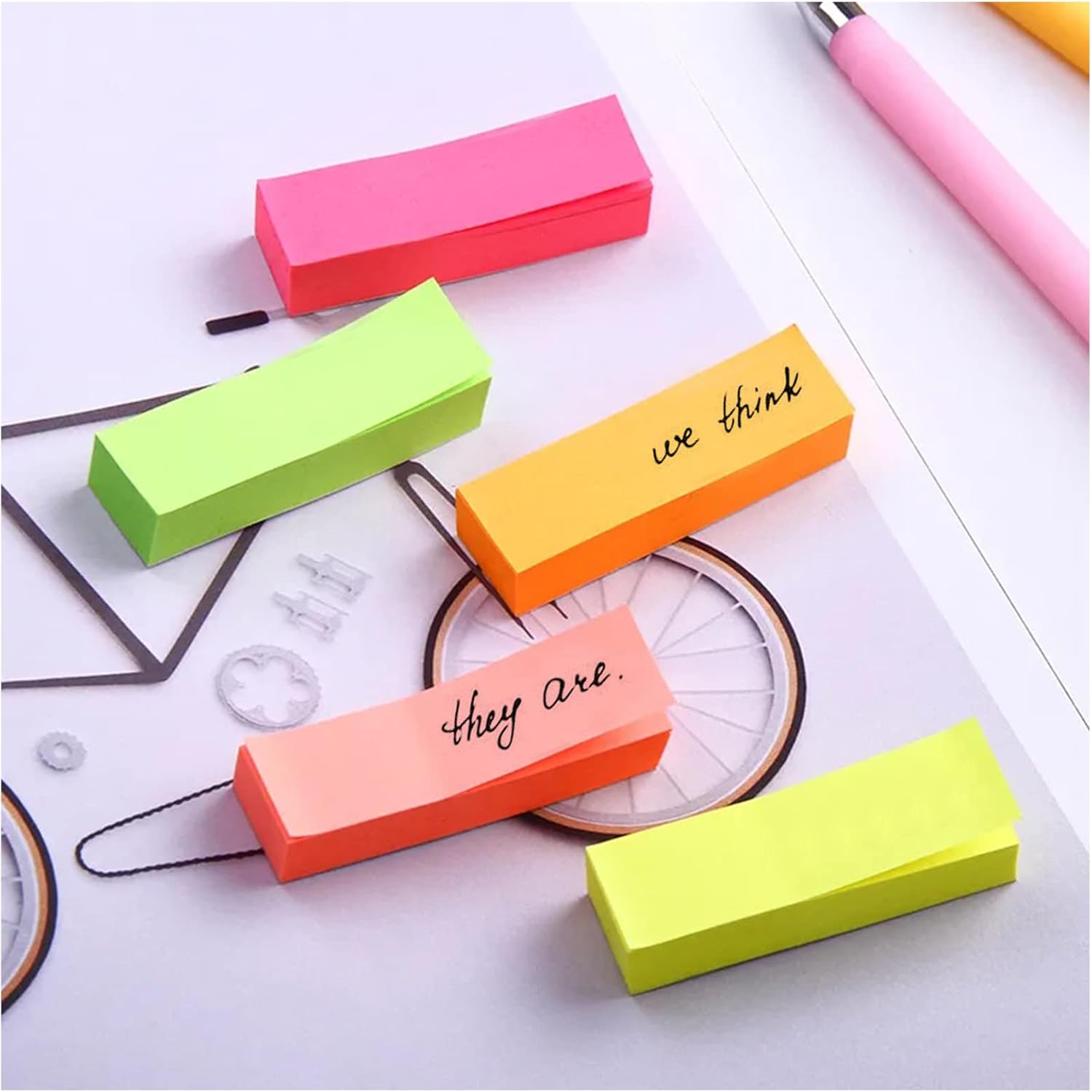 Sticky Notes, 1600 Sheets 8 Colors Self Sticky Notes Pad, Colour Sticky Notes, Bright Post Stickies for Office Home School Meeting Super Sticky Notes(76mm x 26mm)-2