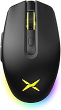 DeLUX Wireless Gaming Mouse with RGB Backlit, PAW3335 with 16000DPI, 6 Programmable Buttons, Two Changeable Top Cover, Multi-Device BT Gamer Mice (M820DC-Black)