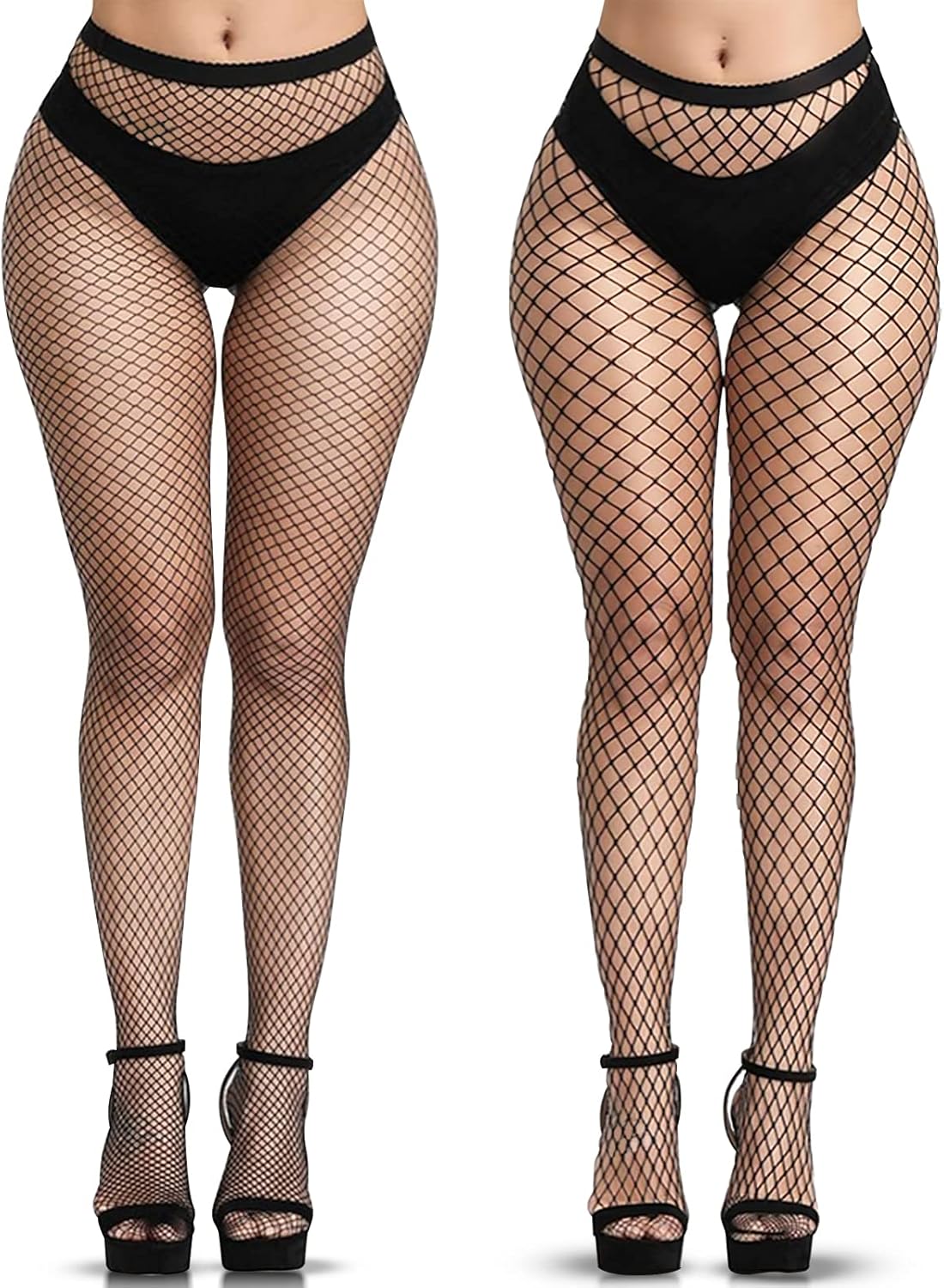 YOGINGO Black Fishnet Tights for Women, Women's Tights Fishnet Stockings, Fishnet Tights Womens Thigh Hight Stockings, Black Tihgts Women, Ladies Fish Net Tights Plus Size One Size Fit All-0