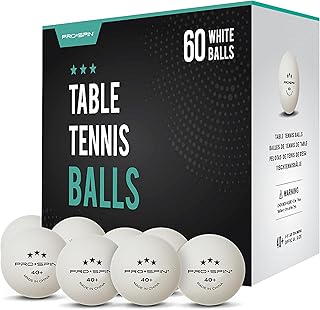 PRO SPIN Ping Pong Balls - White 3-Star 40+ Table Tennis Balls | High-Performance ABS Training Balls | Ultimate Durability for Indoor & Outdoor Table Tennis