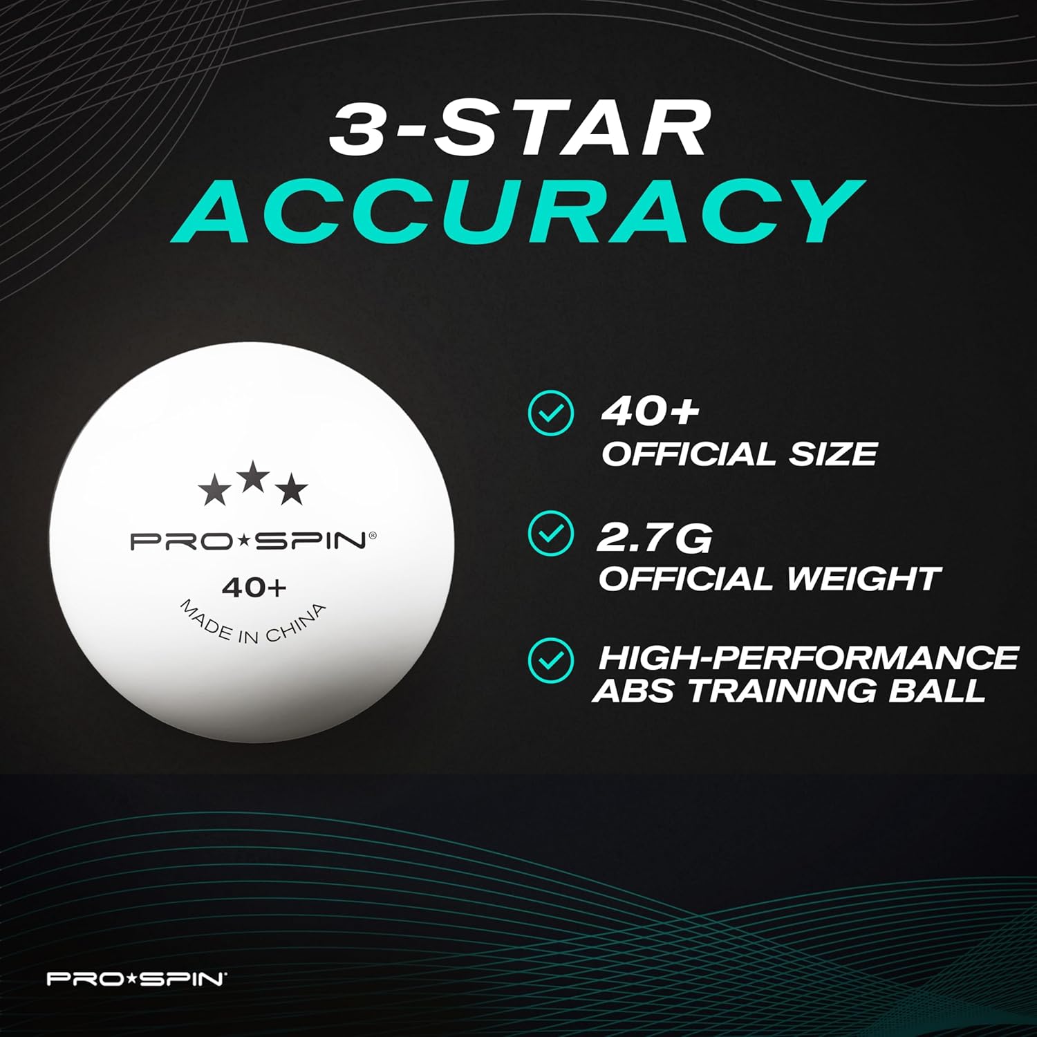 PRO SPIN Ping Pong Balls - White 3-Star 40+ Table Tennis Balls | High-Performance ABS Training Balls | Ultimate Durability for Indoor & Outdoor Table Tennis-2