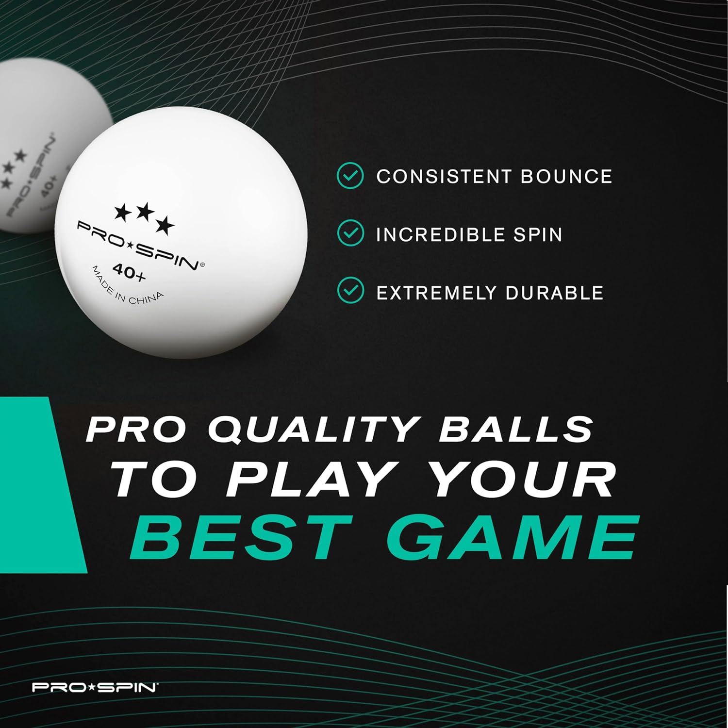 PRO SPIN Ping Pong Balls - White 3-Star 40+ Table Tennis Balls | High-Performance ABS Training Balls | Ultimate Durability for Indoor & Outdoor Table Tennis-3