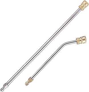 2Pcs Pressure Washer Extension Wand, Extension Lance (15"/38cm) + 30°Curved Extension Rod (8.7"/22cm), 1/4 Inch Quick Connect, 4000 PSI