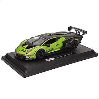 Bburago B18-28017 Essenza SCV12-1:24 Scale-Incredibly Detailed Replica Super Lamborghini Collectible Die-cast Car, Green/Black