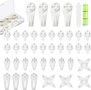 42 Pack Non-Trace Picture Hooks,Picture Hanging Kit for Picture Frame Fixing,Hardwall Drywall Picture Hanging Hook Photo Frame Hanger Hook Set