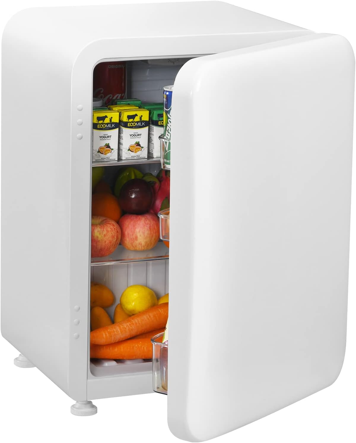 TANGZON Mini Refrigerator, 42L/68L Compact Portable Fridge with Auto Defrost, Reversible Hinged Door, Adjustable Temperature and Glass Shelf, Table Top Cooler for Home, Office & Dorm (68L, White)-2