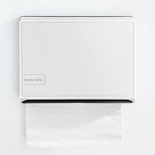 Modundry Paper Towel Dispenser, Wall-Mounted Hand Paper Towel Dispenser, Commercial Hand Towel Dispenser for Kitchen Bathroom Office Resturant, Holds 200 Paper (White)